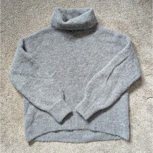 J Crew Women's Size M Grey Turtleneck Alpaca Wool Sweater